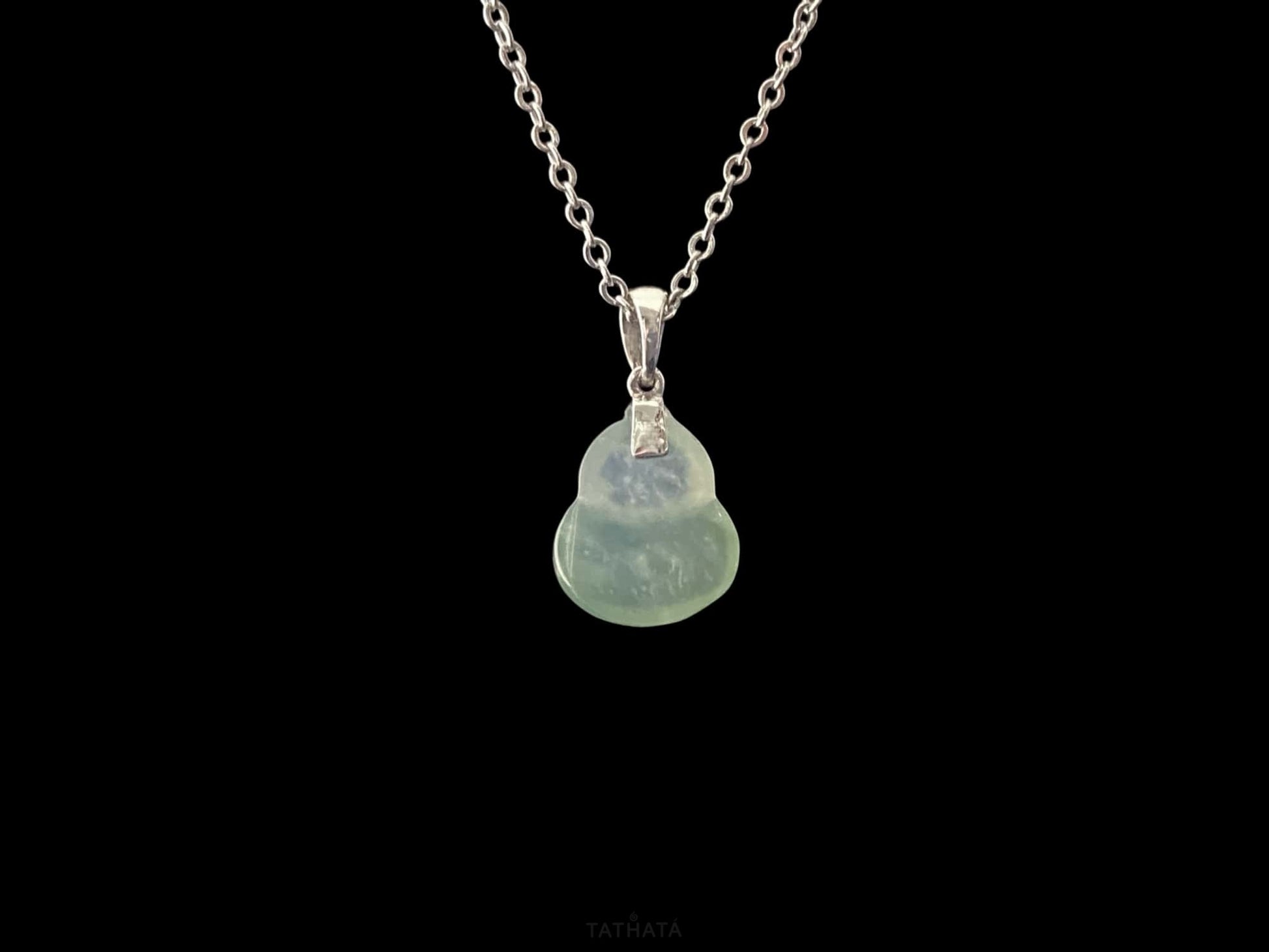 Hazy Pastel Calm Gourd · Nature Burmese Jadeite Pendant