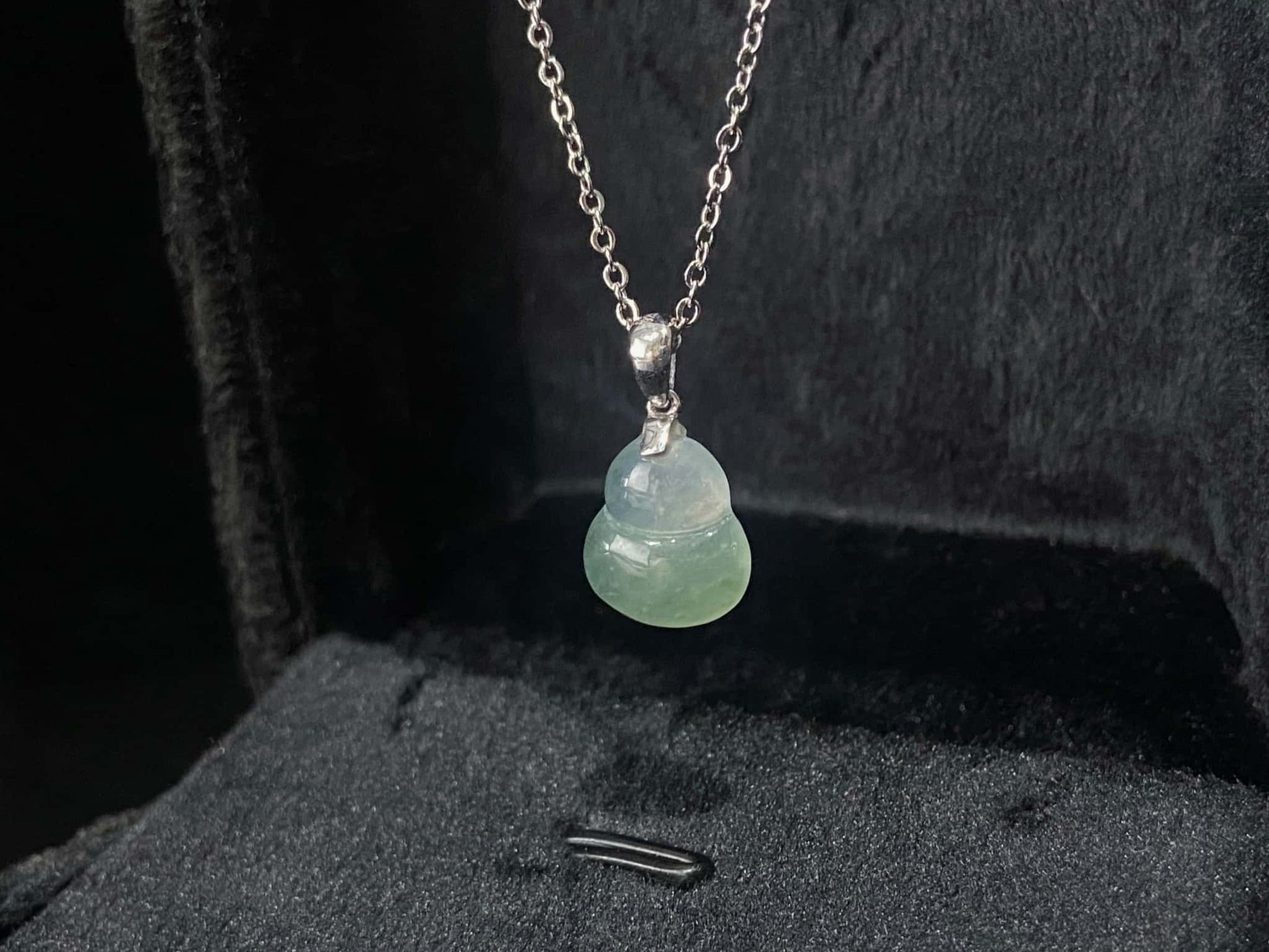 Hazy Pastel Calm Gourd · Nature Burmese Jadeite Pendant
