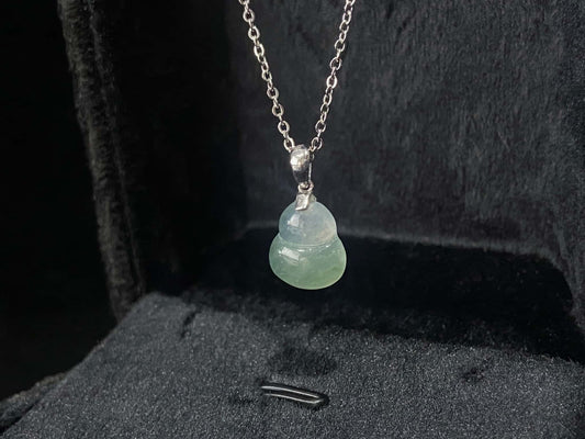 Hazy Pastel Calm Gourd · Nature Burmese Jadeite Pendant