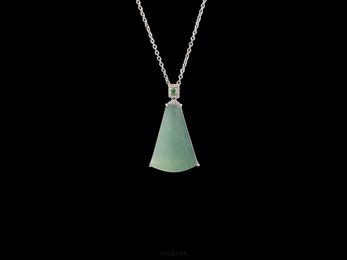 Dewy Sky Aqua Calm · Nature Burmese Jadeite Pendant
