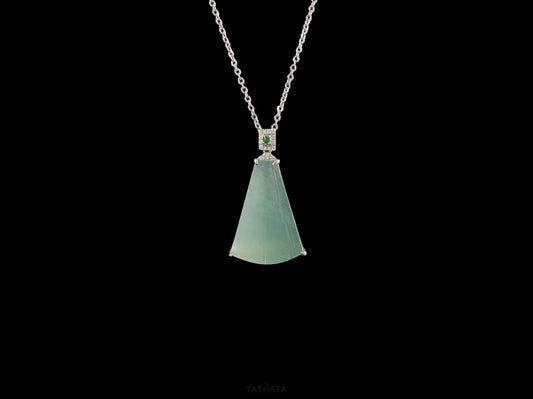 Dewy Sky Aqua Calm · Nature Burmese Jadeite Pendant
