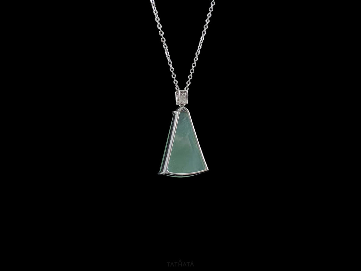 Dewy Sky Aqua Calm · Nature Burmese Jadeite Pendant