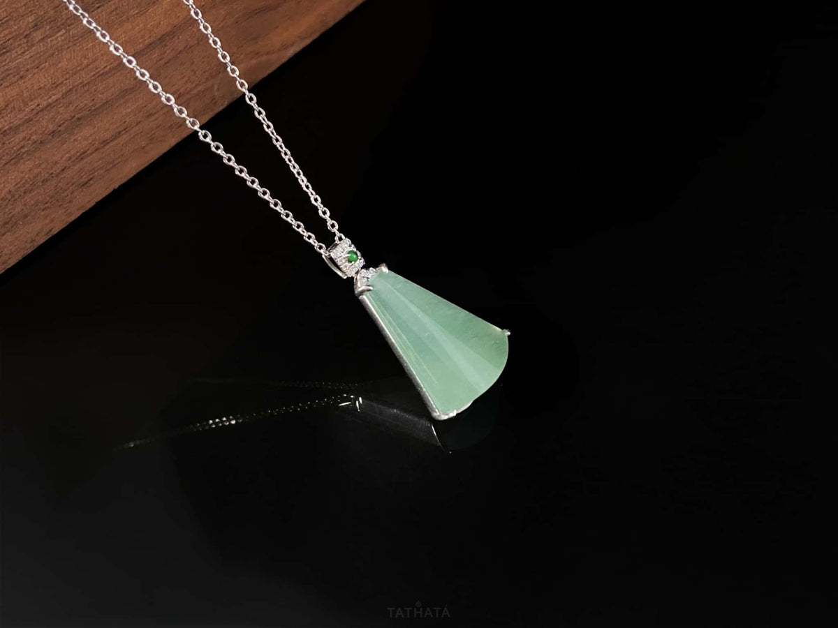 Dewy Sky Aqua Calm · Nature Burmese Jadeite Pendant