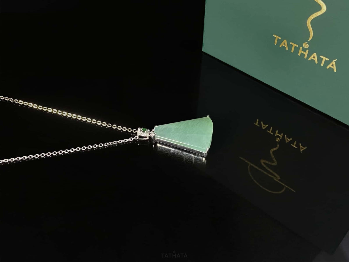 Dewy Sky Aqua Calm · Nature Burmese Jadeite Pendant
