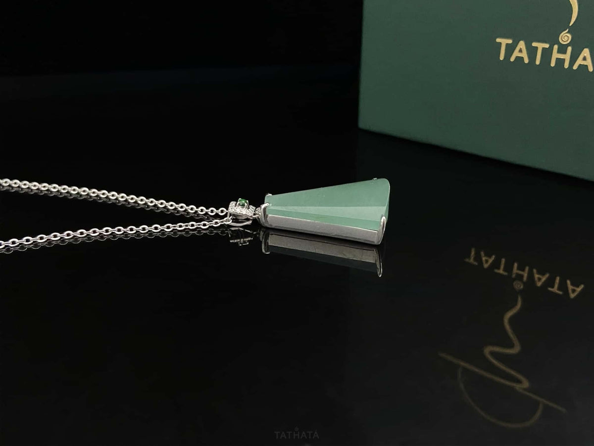 Dewy Sky Aqua Calm · Nature Burmese Jadeite Pendant