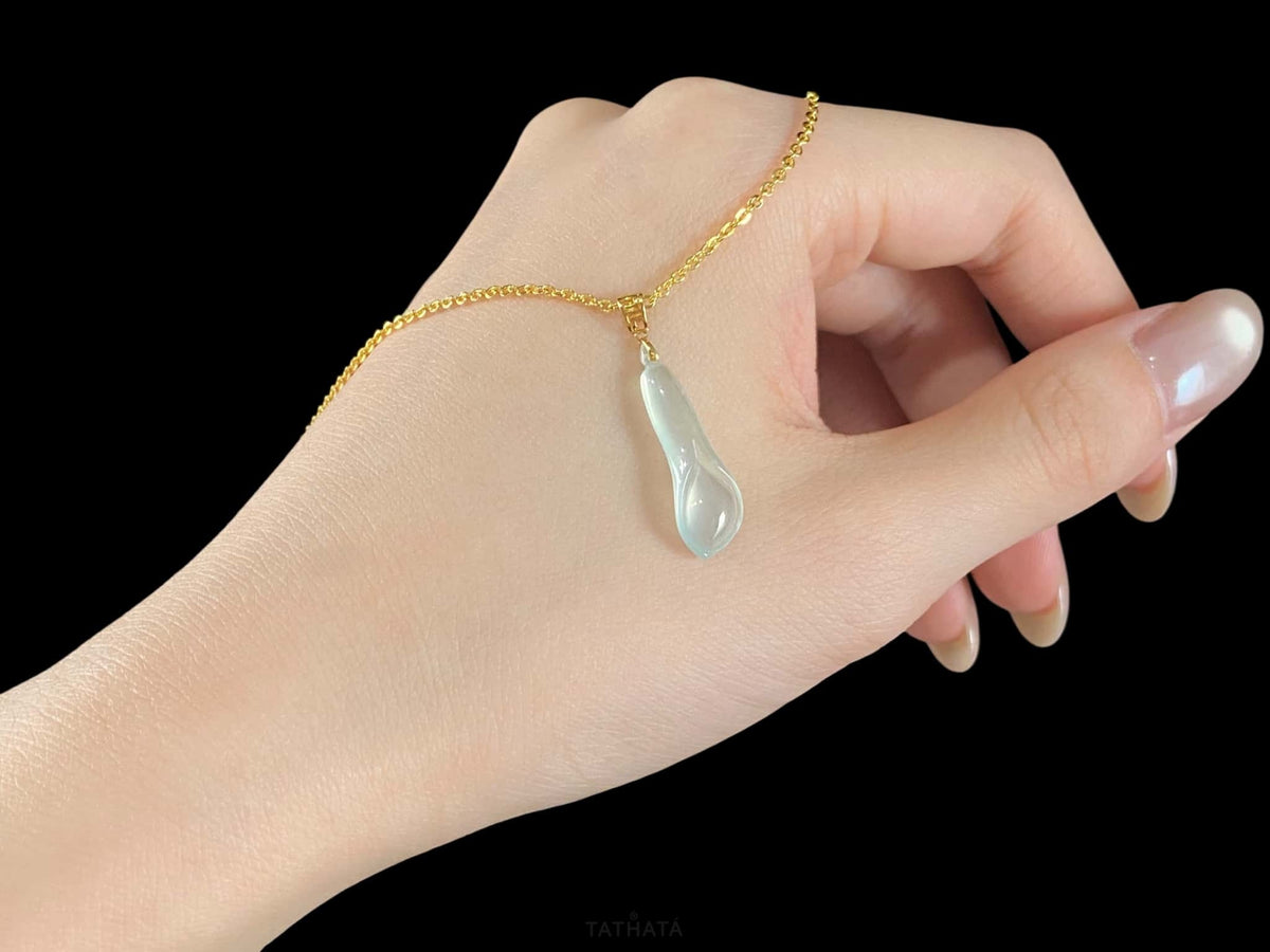 Icy Mist Clear Orchid · Nature Burmese Jadeite Pendant
