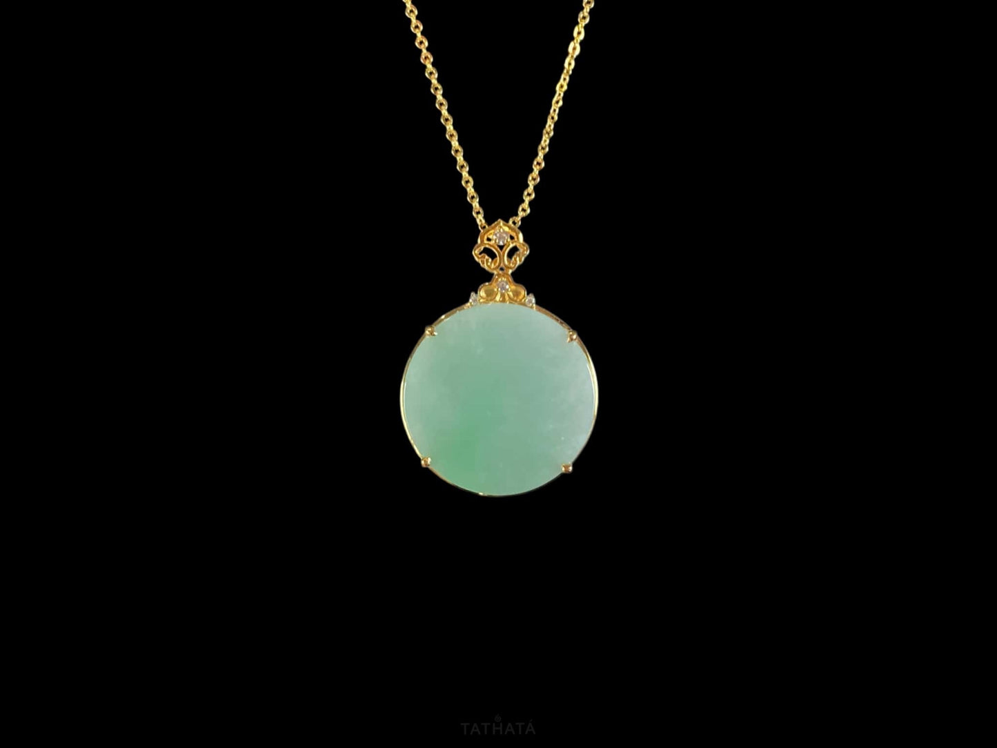 Hazy Dew Green Radiance · Nature Burmese Jadeite Pendant