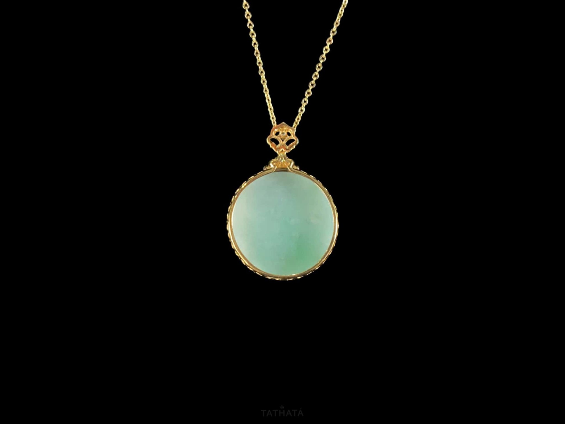 Hazy Dew Green Radiance · Nature Burmese Jadeite Pendant