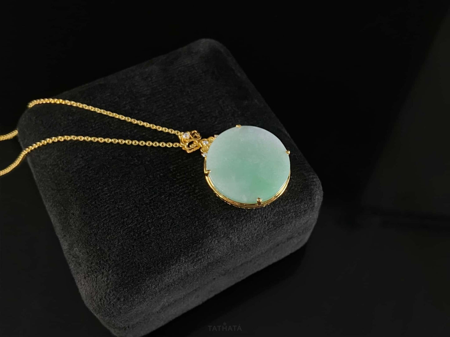 Hazy Dew Green Radiance · Nature Burmese Jadeite Pendant