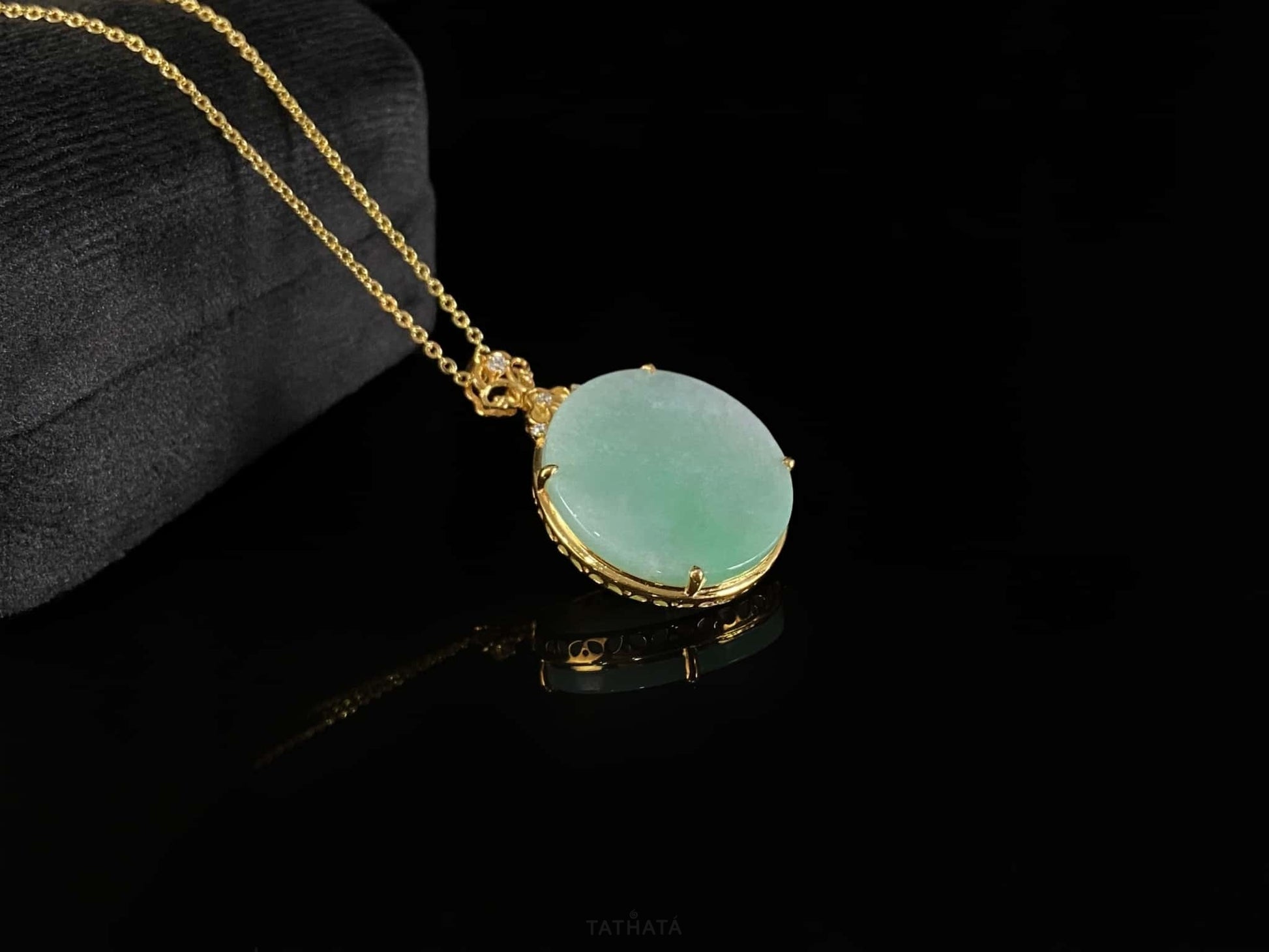 Hazy Dew Green Radiance · Nature Burmese Jadeite Pendant