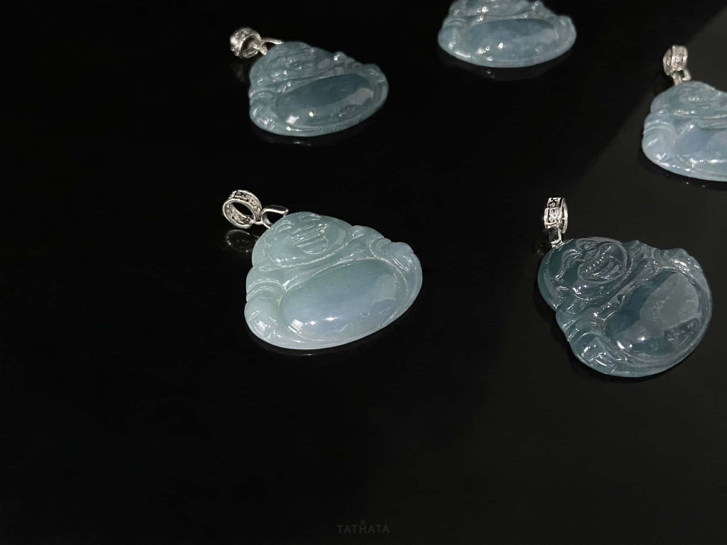 A blue buddha bless loose jadeite.