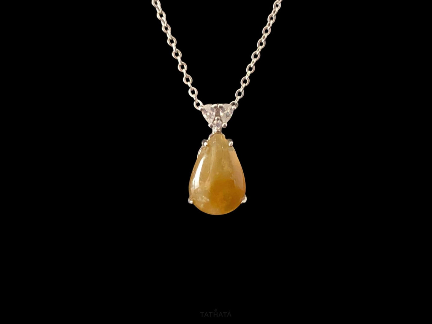 Honey Teardrop Bless · Natural Burmese Jadeite Pendant