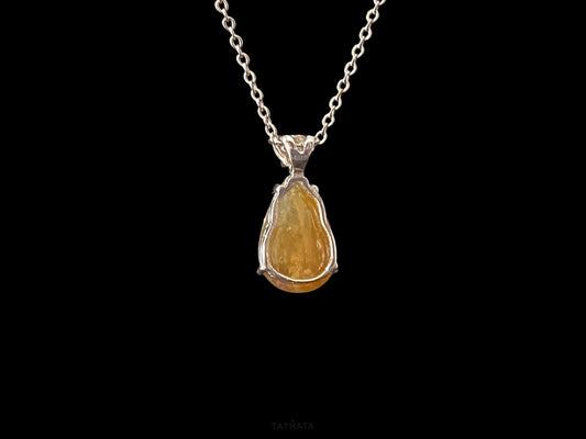 Honey Teardrop Bless · Natural Burmese Jadeite Pendant