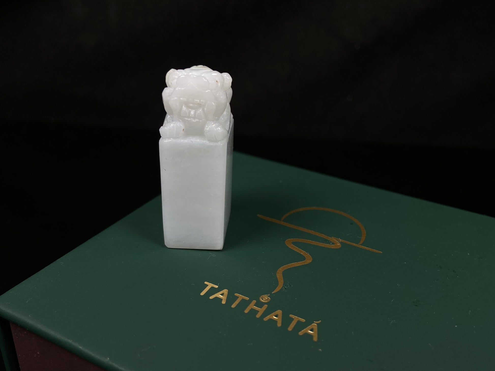 A pale green pixiu guardian seal loose jadeite.