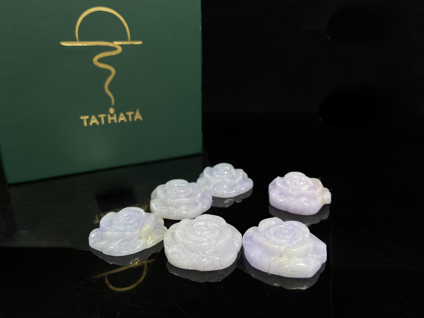 Violet haze six bloom set loose jadeite.