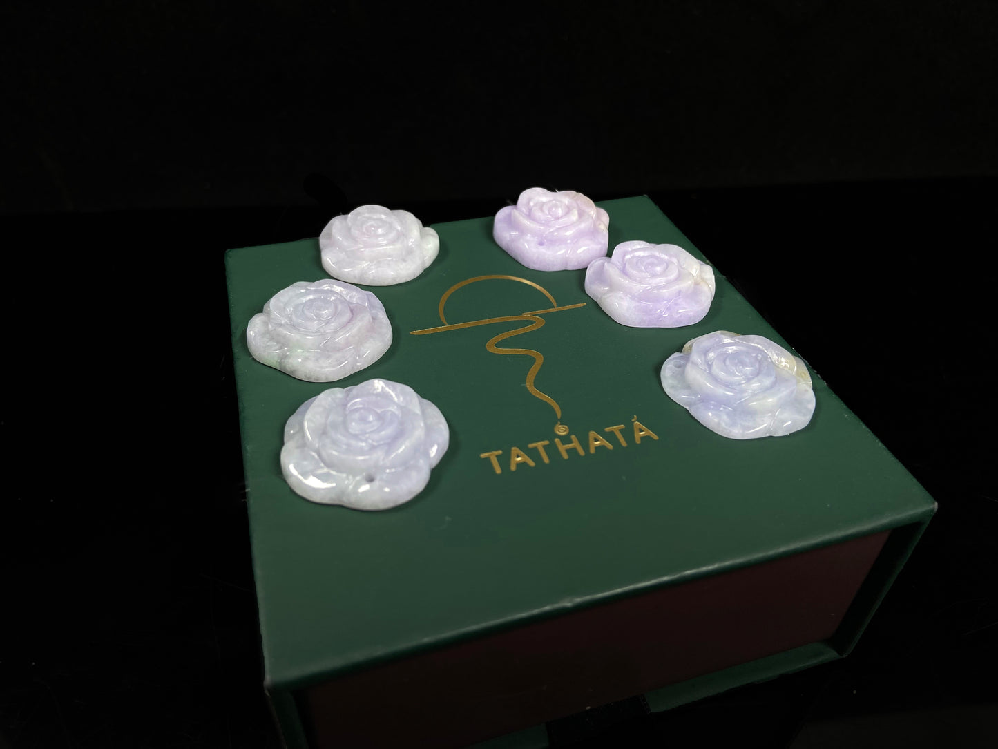 Violet haze six bloom set loose jadeite.