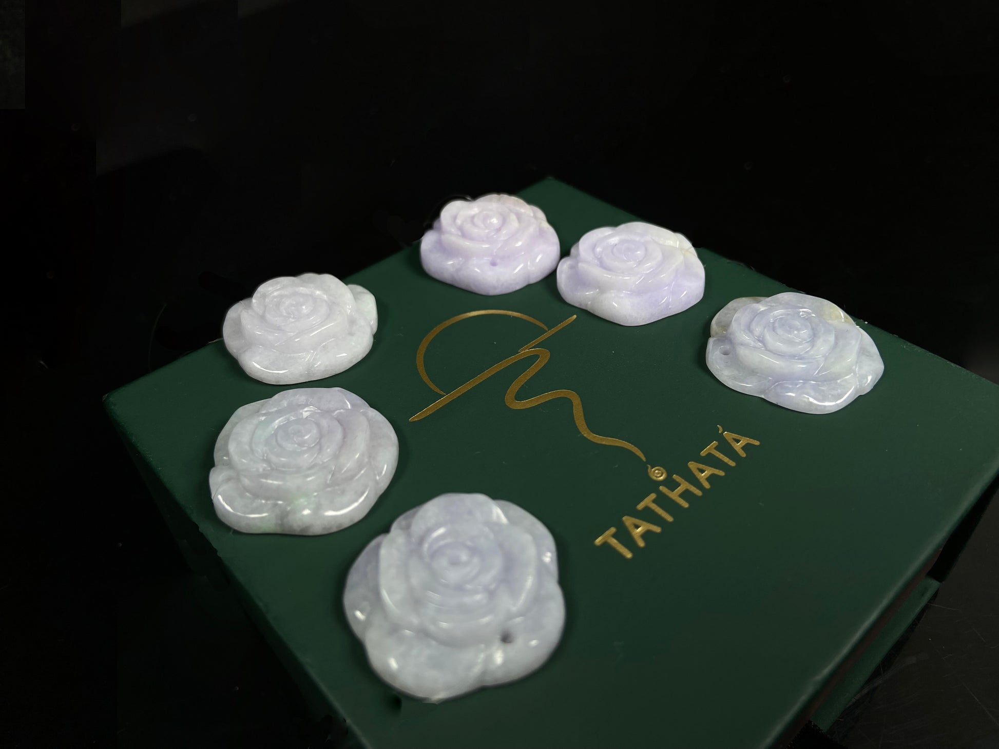 Violet haze six bloom set loose jadeite.