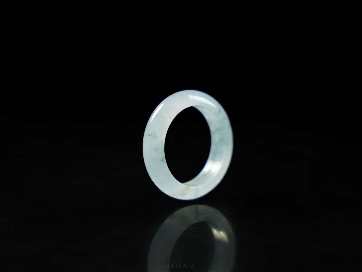 Ethereal Icy Floating‑Green · Nature Burmese Jadeite Ring