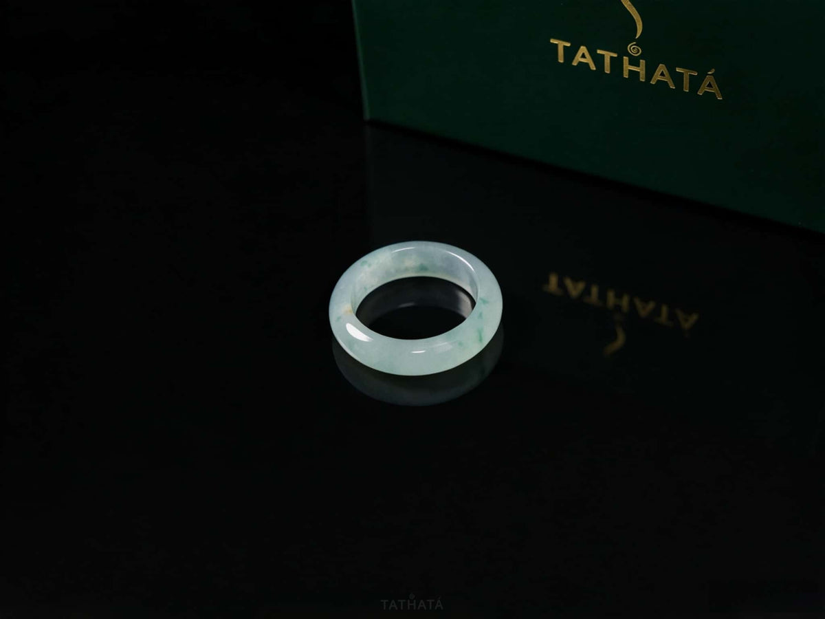 Ethereal Icy Floating‑Green · Nature Burmese Jadeite Ring