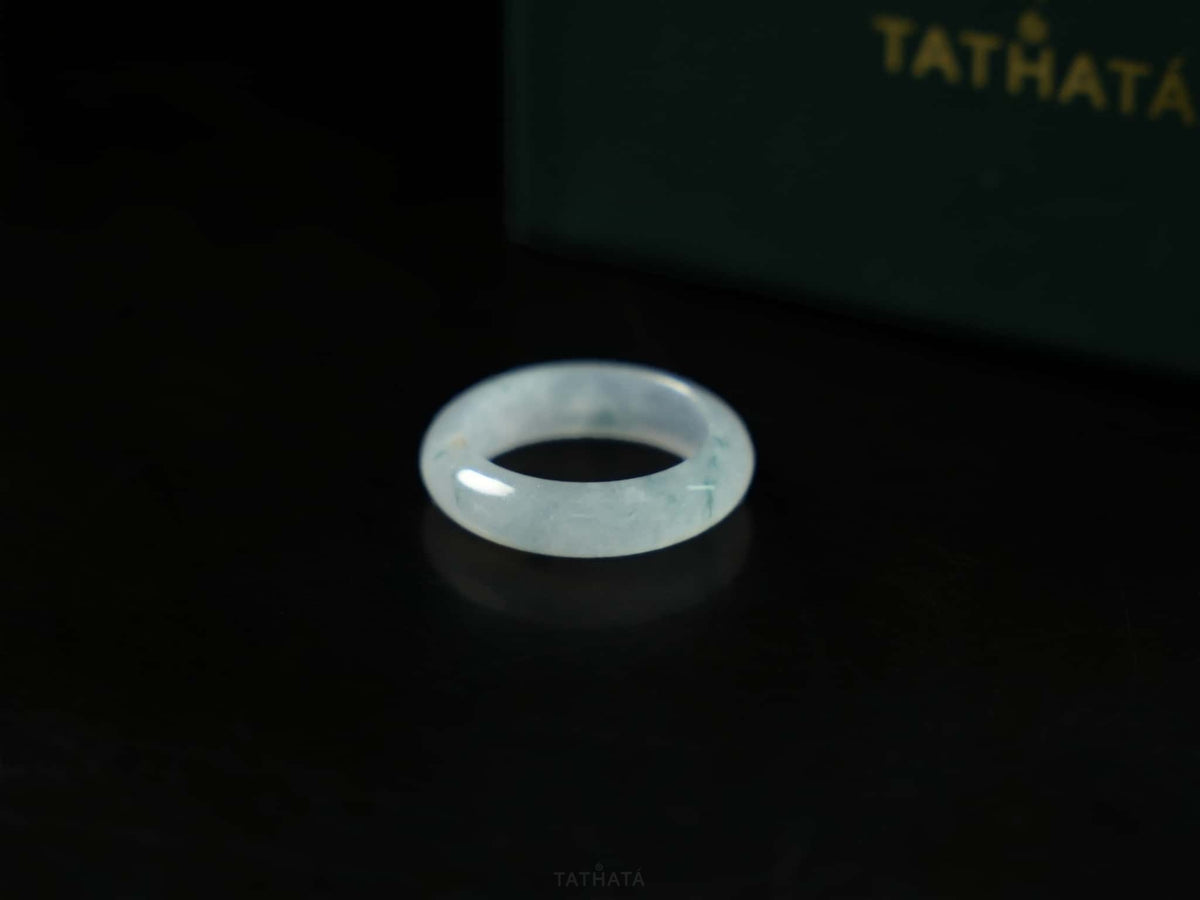 Ethereal Icy Floating‑Green · Nature Burmese Jadeite Ring