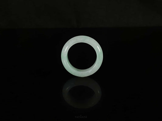 Pale Mist Green · Nature Burmese Jadeite Ring