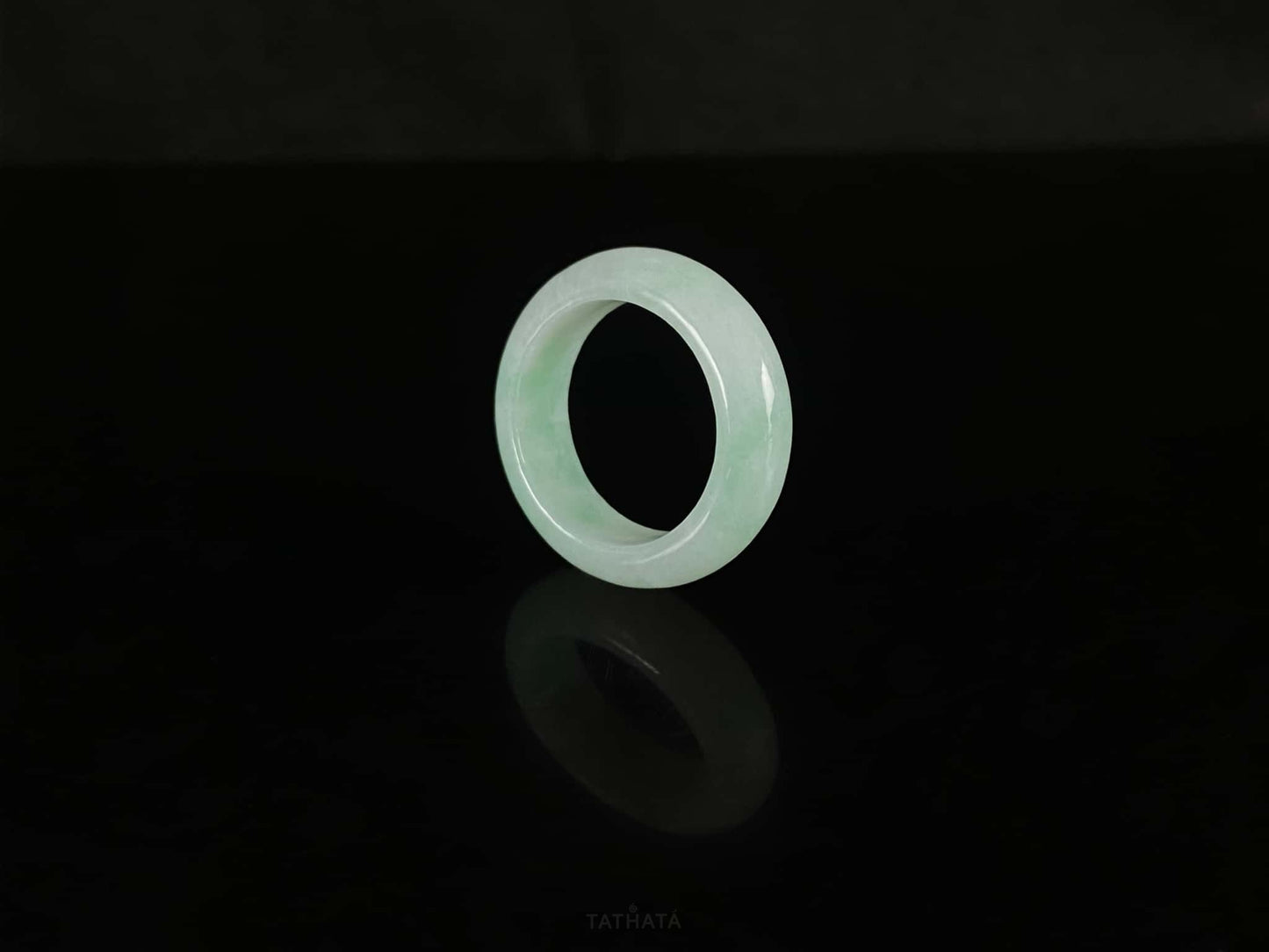 Pale Mist Green · Nature Burmese Jadeite Ring