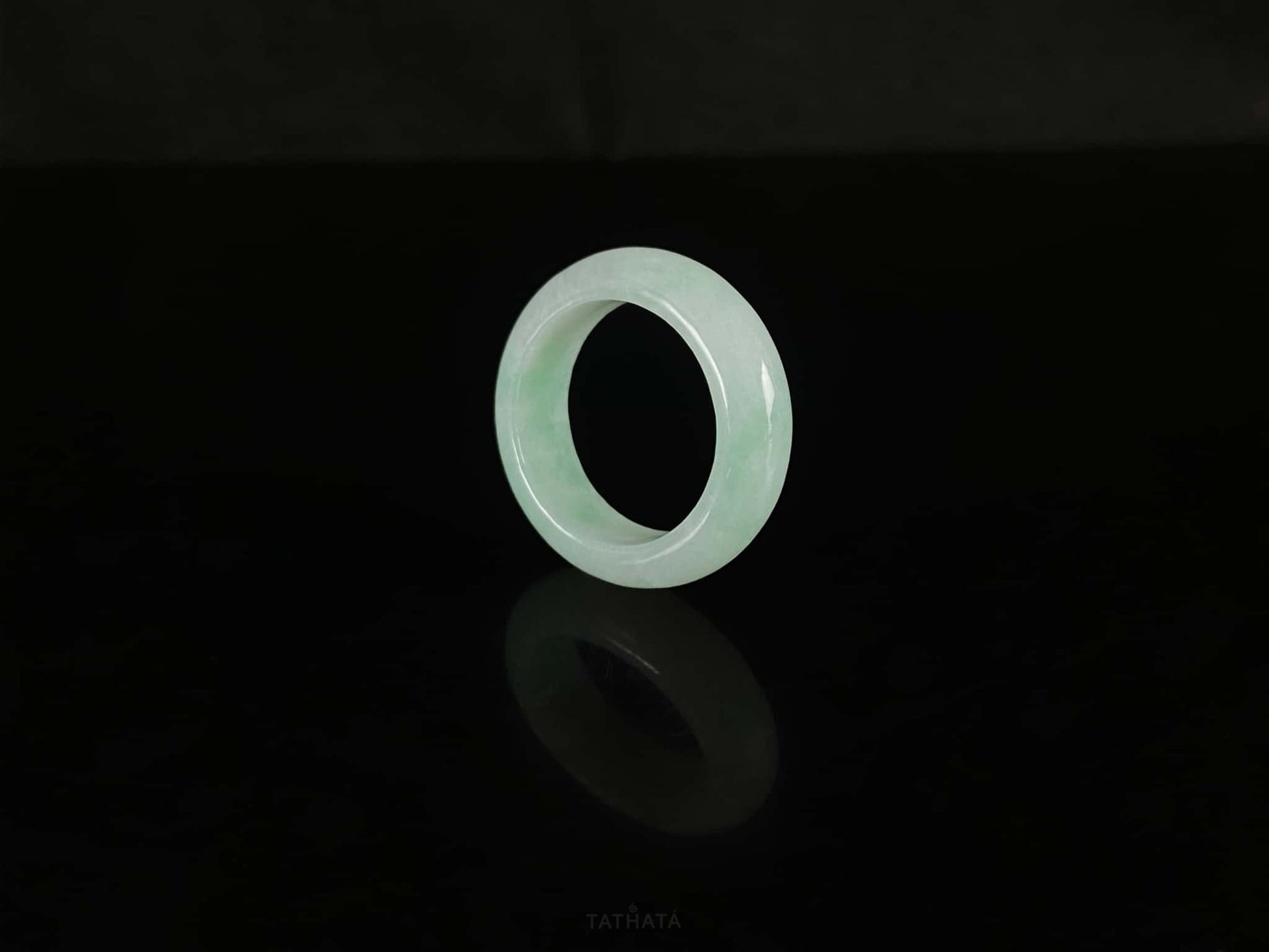 Pale Mist Green · Nature Burmese Jadeite Ring