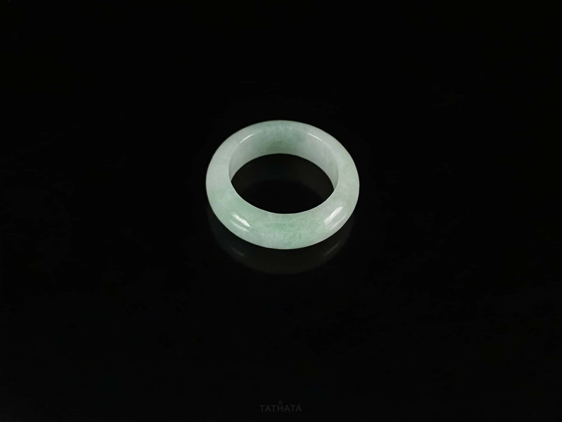 Pale Mist Green · Nature Burmese Jadeite Ring