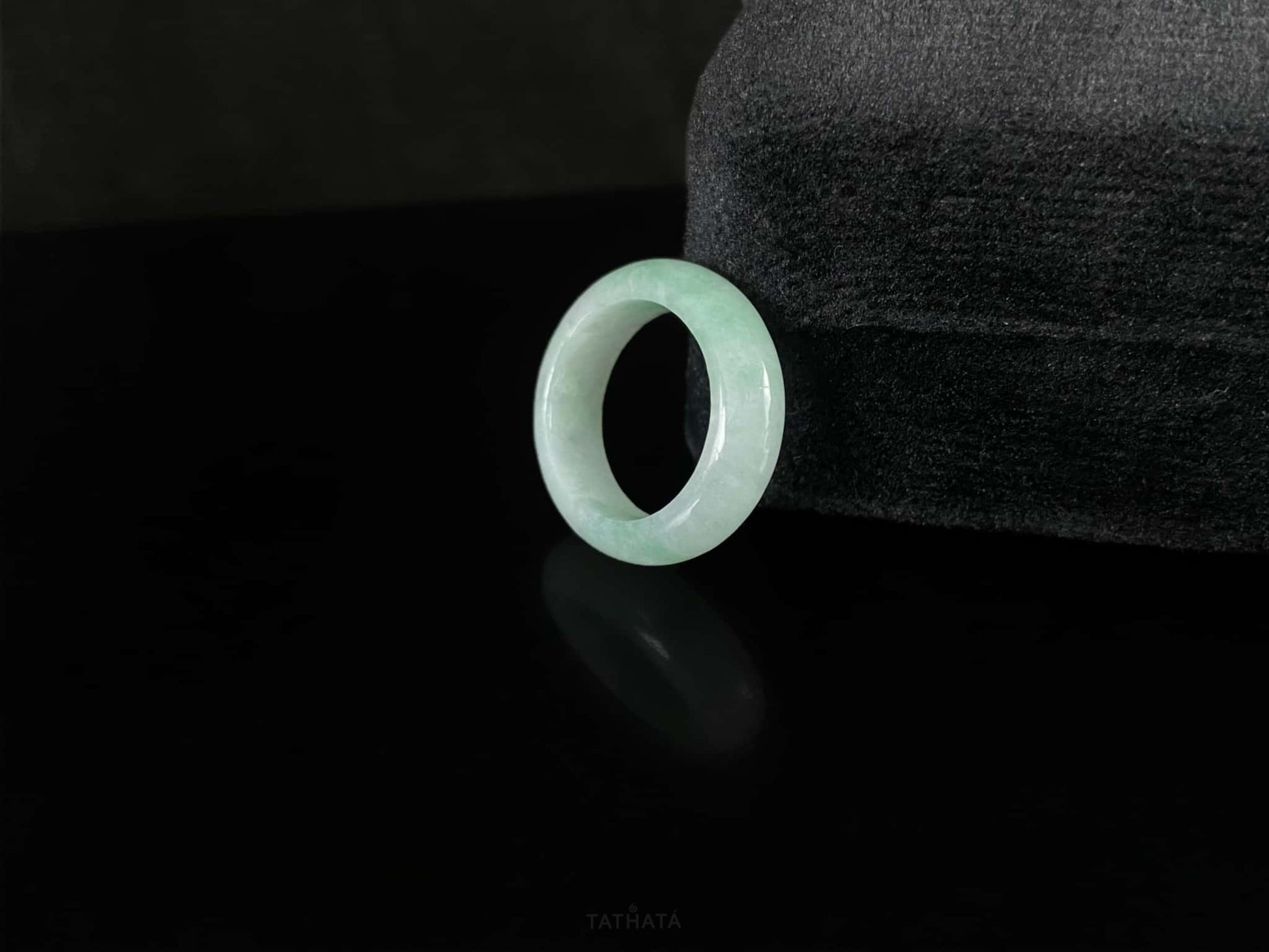 Pale Mist Green · Nature Burmese Jadeite Ring