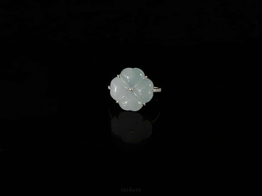 Misty Stream Green Lucky · Nature Burmese Jadeite Ring (18mm)