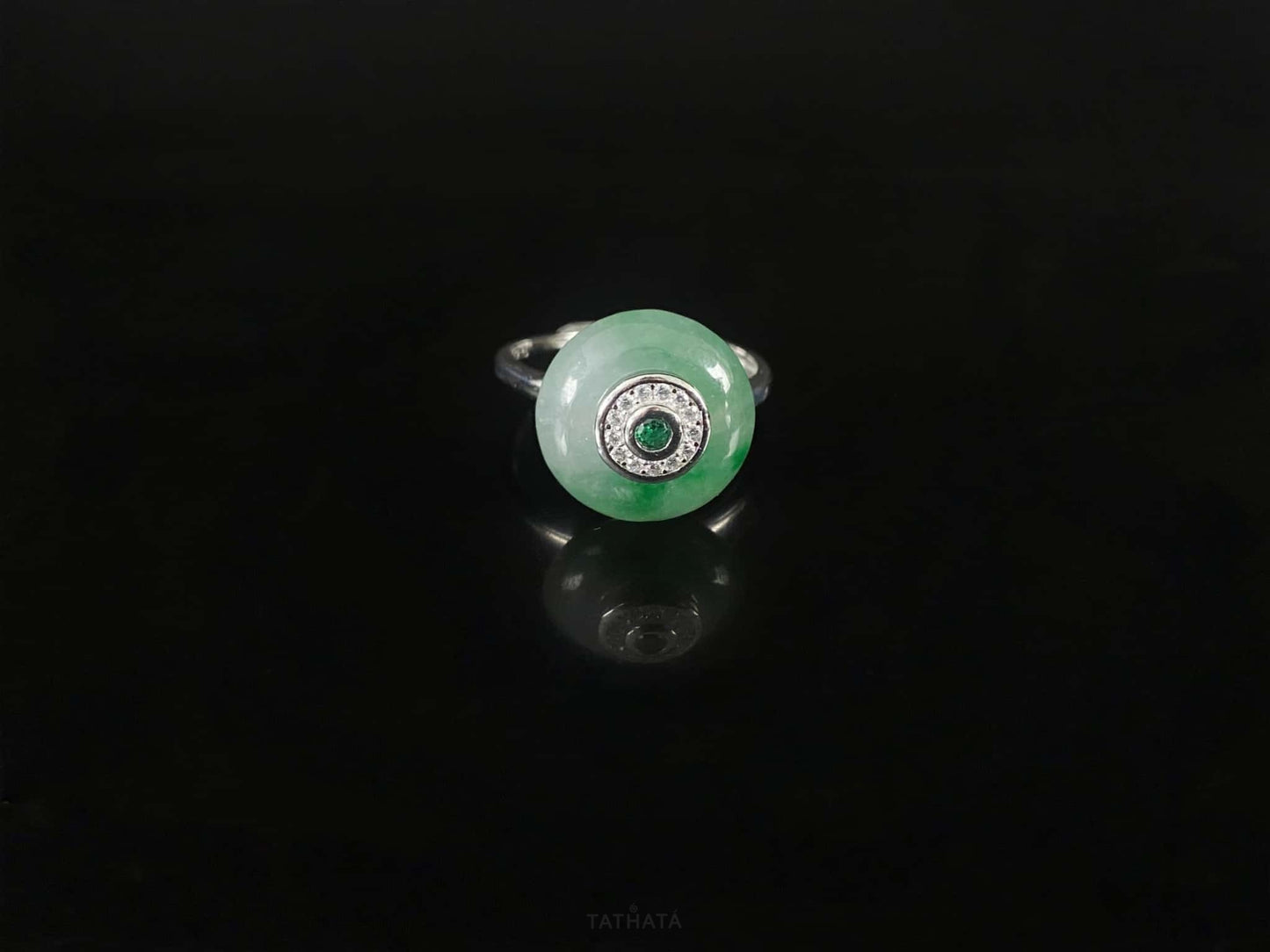 Misty Spring Green · Nature Burmese Jadeite Ring