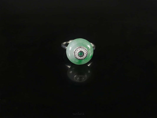 Misty Spring Green · Nature Burmese Jadeite Ring