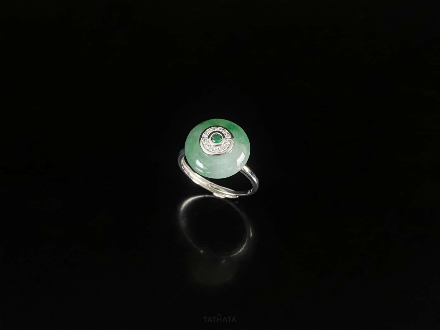 Misty Spring Green · Nature Burmese Jadeite Ring