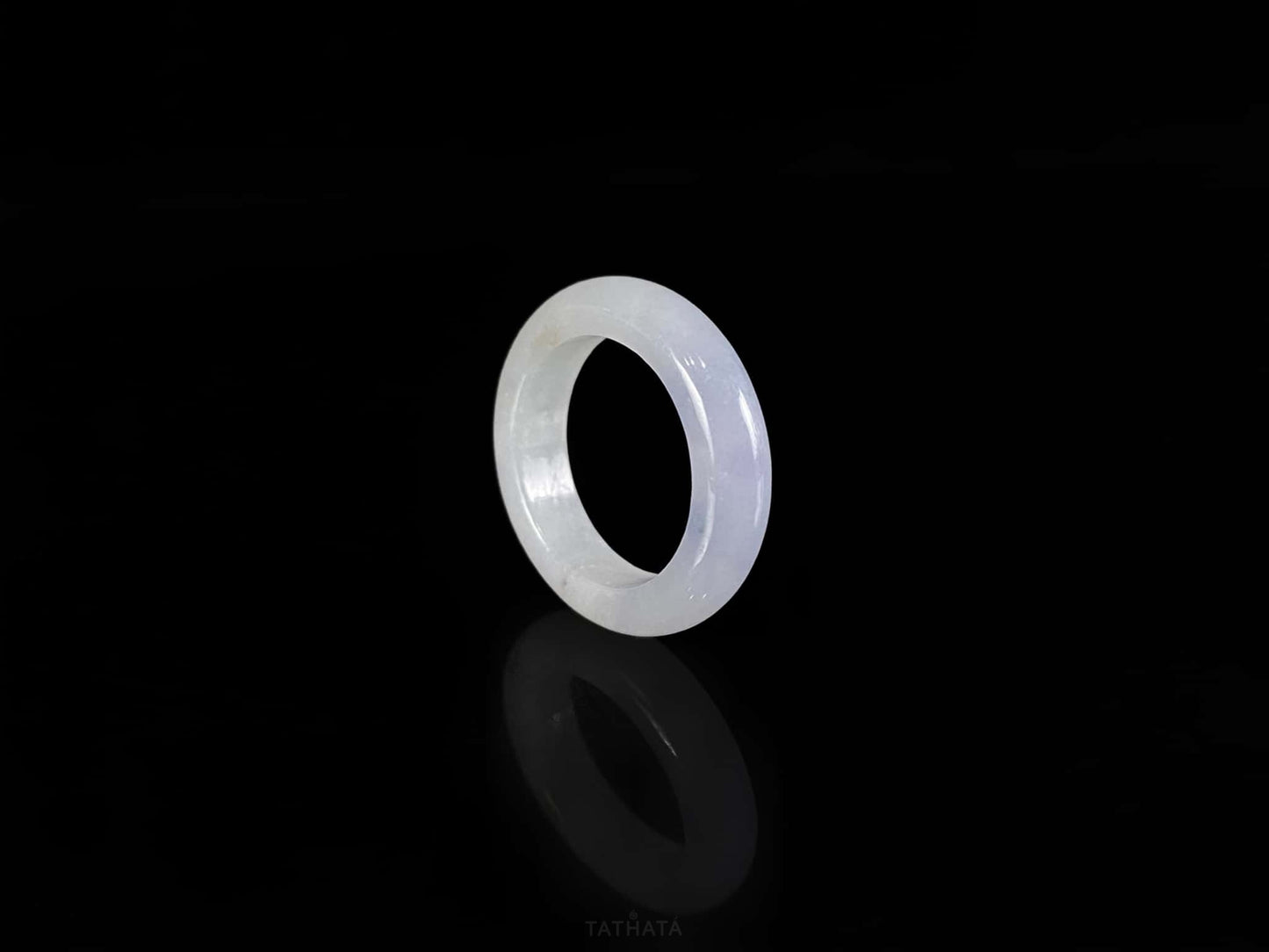 Pale Lavender Icy White · Nature Burmese Jadeite Ring