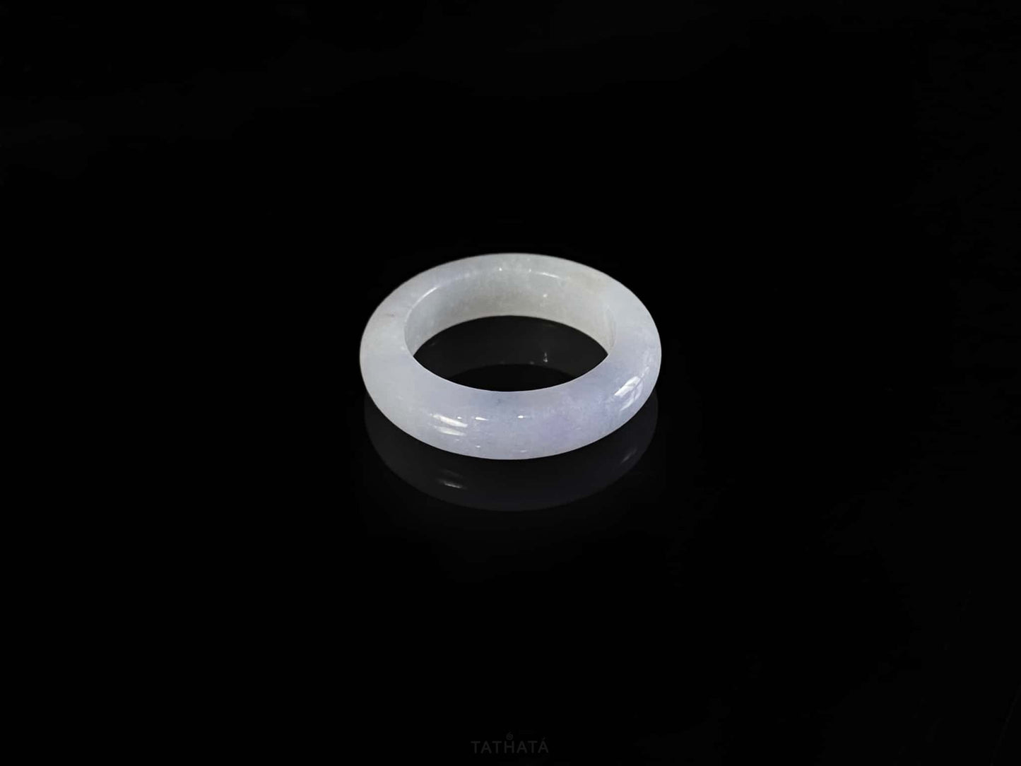 Pale Lavender Icy White · Nature Burmese Jadeite Ring