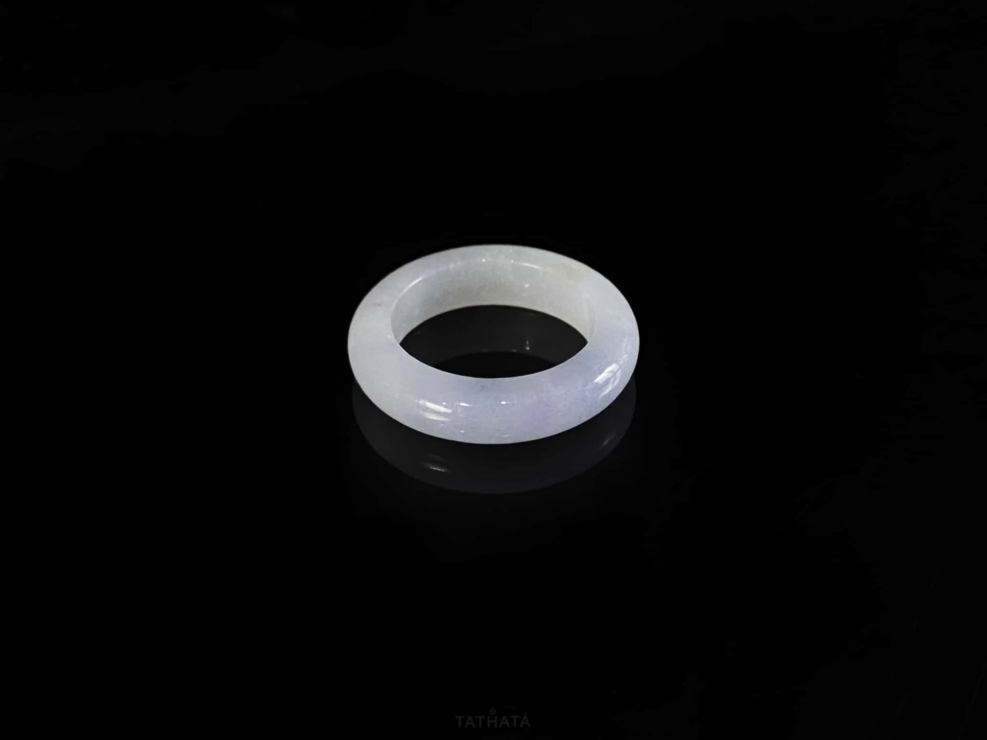Pale Lavender Icy White · Nature Burmese Jadeite Ring