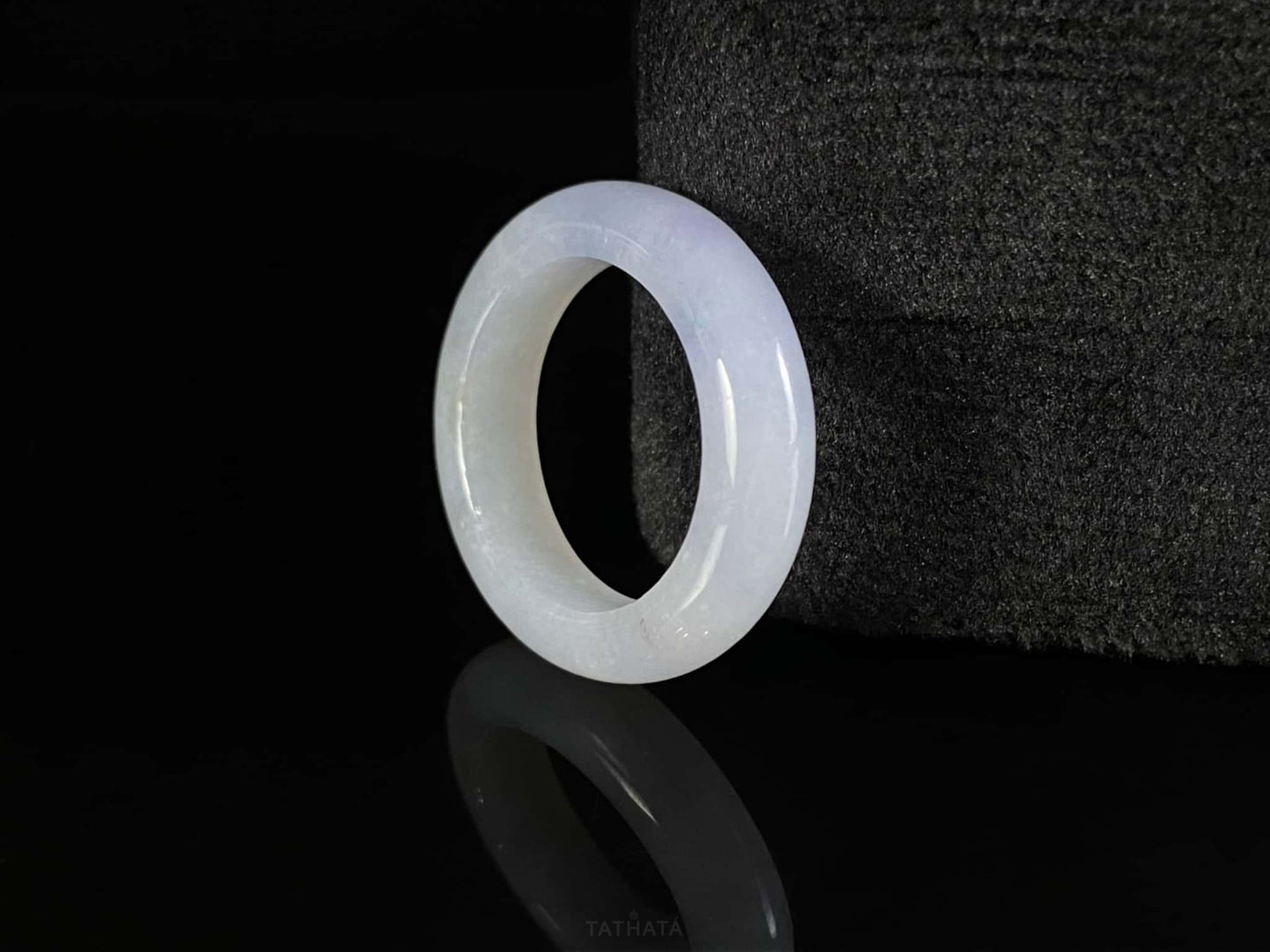 Pale Lavender Icy White · Nature Burmese Jadeite Ring