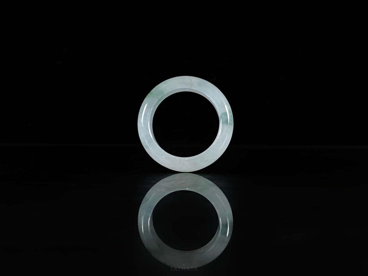 Trending Now 🎉 Aqua‑Haze Gilded‑Speck Luminescence · Nature Burmese Jadeite Ring