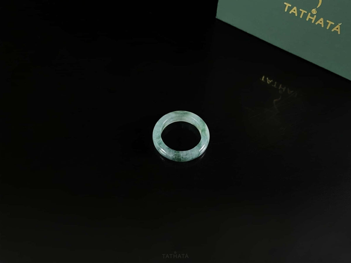 Best Seller 🪄 Turquoise Veiled Icy Mist · Nature Burmese Jadeite Ring