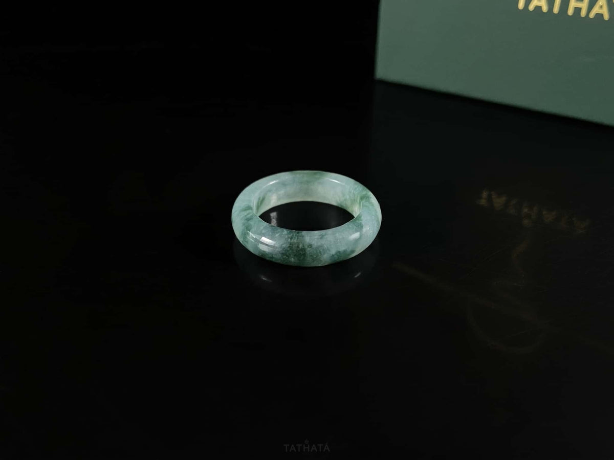 Best Seller 🪄 Turquoise Veiled Icy Mist · Nature Burmese Jadeite Ring