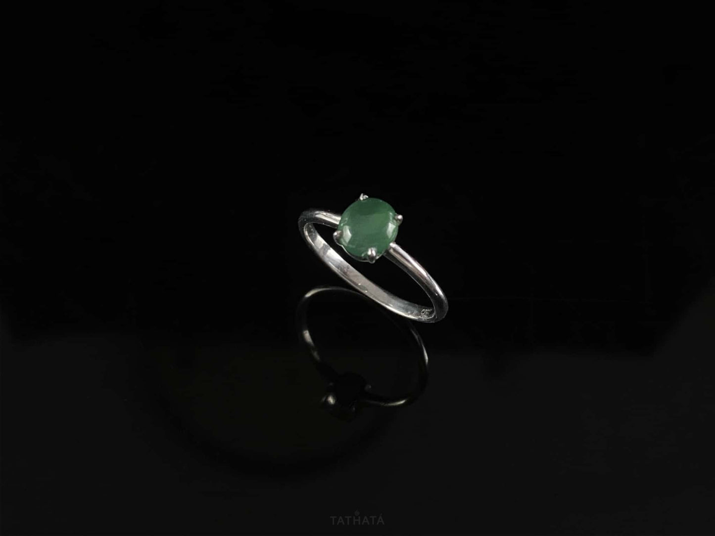 Curated Collection 💕 Lagoon‑Green Cabochon · Nature Burmese Jadeite Ring（17mm）