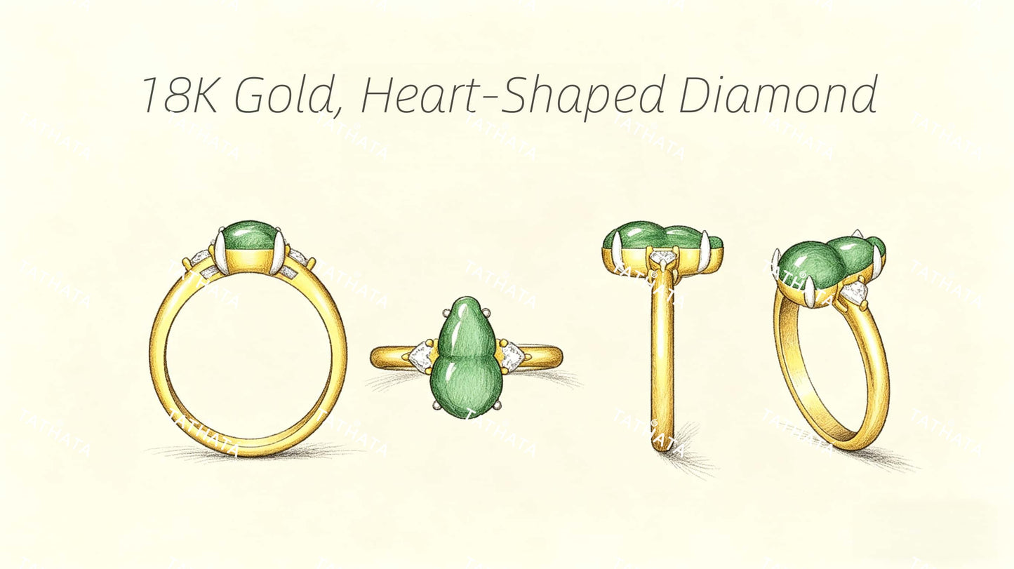 A prosperity gourd jadeite ring.