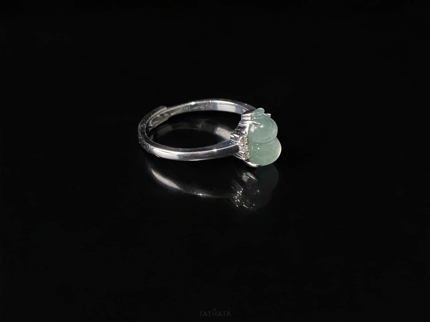 Misty Ravine Sky Water · Nature Burmese Jadeite Ring (18mm)