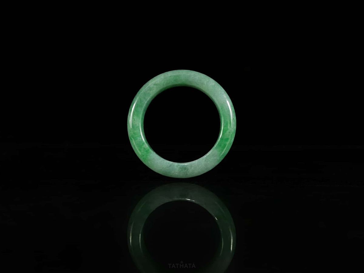 Premium Jadeite 🌳 Rich Grass Green Gentle Sheen · Nature Burmese Jadeite Ring
