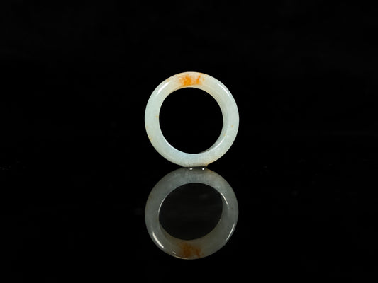 A icy white amber spark jadeite ring.