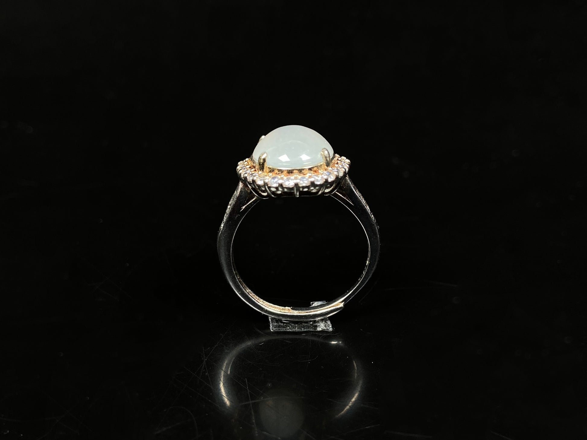 A milky dew serenade jadeite ring.