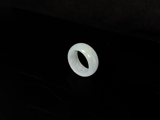 A pale celadon with a hint of yellow  jadeite ring.