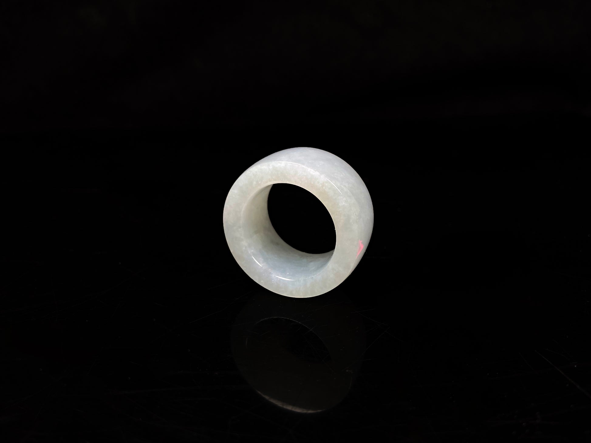 A creamy milky white thumb ring jadeite ring.