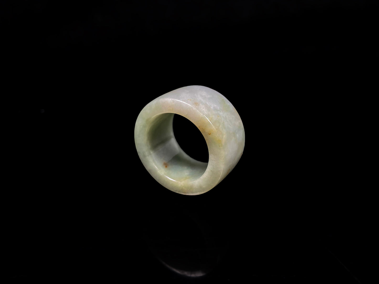 Noble Mint Gold Thumb Ring · Nature Burmese Jadeite Ring (21mm)