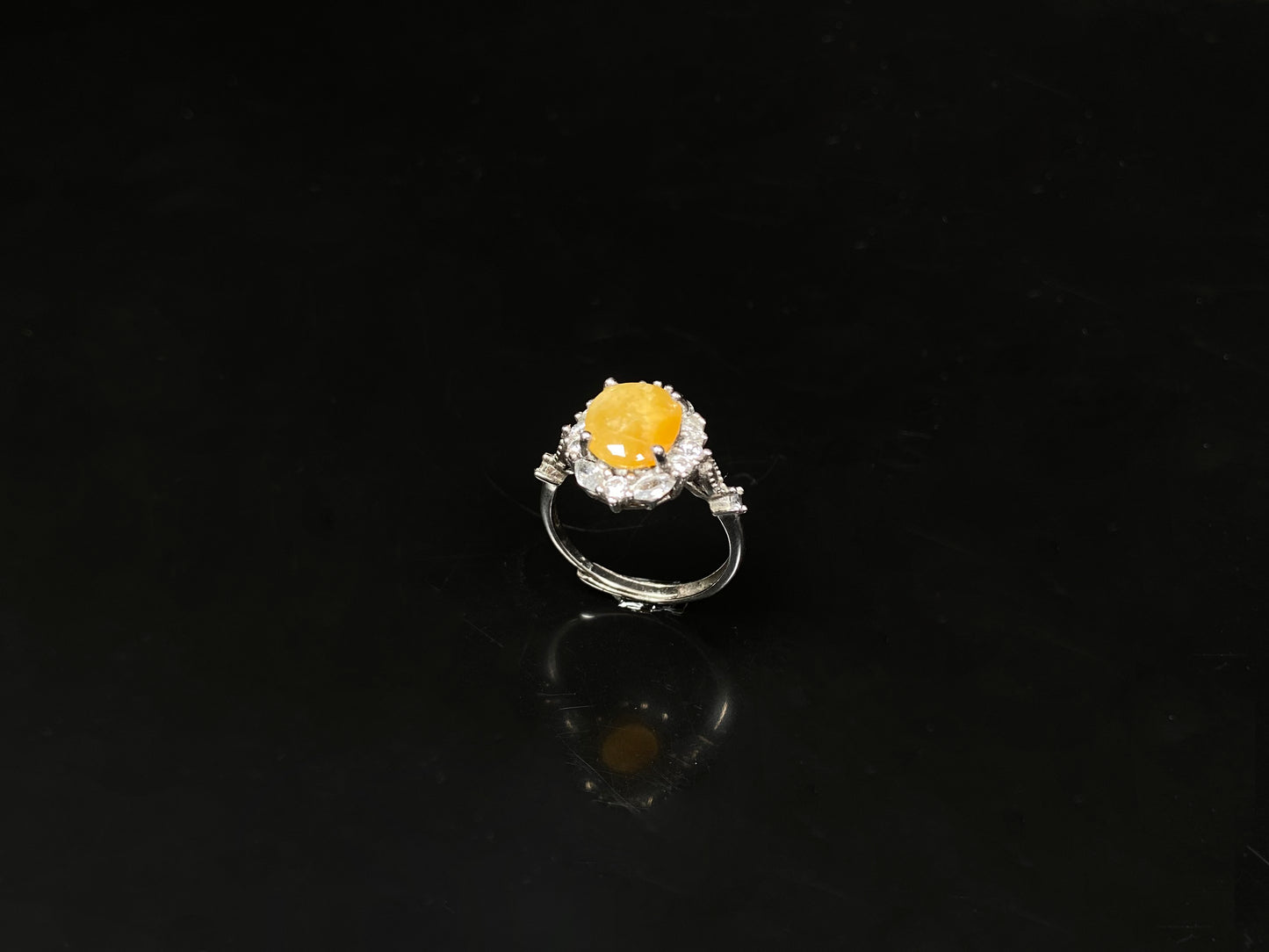 A honeyed hush glow jadeite ring.